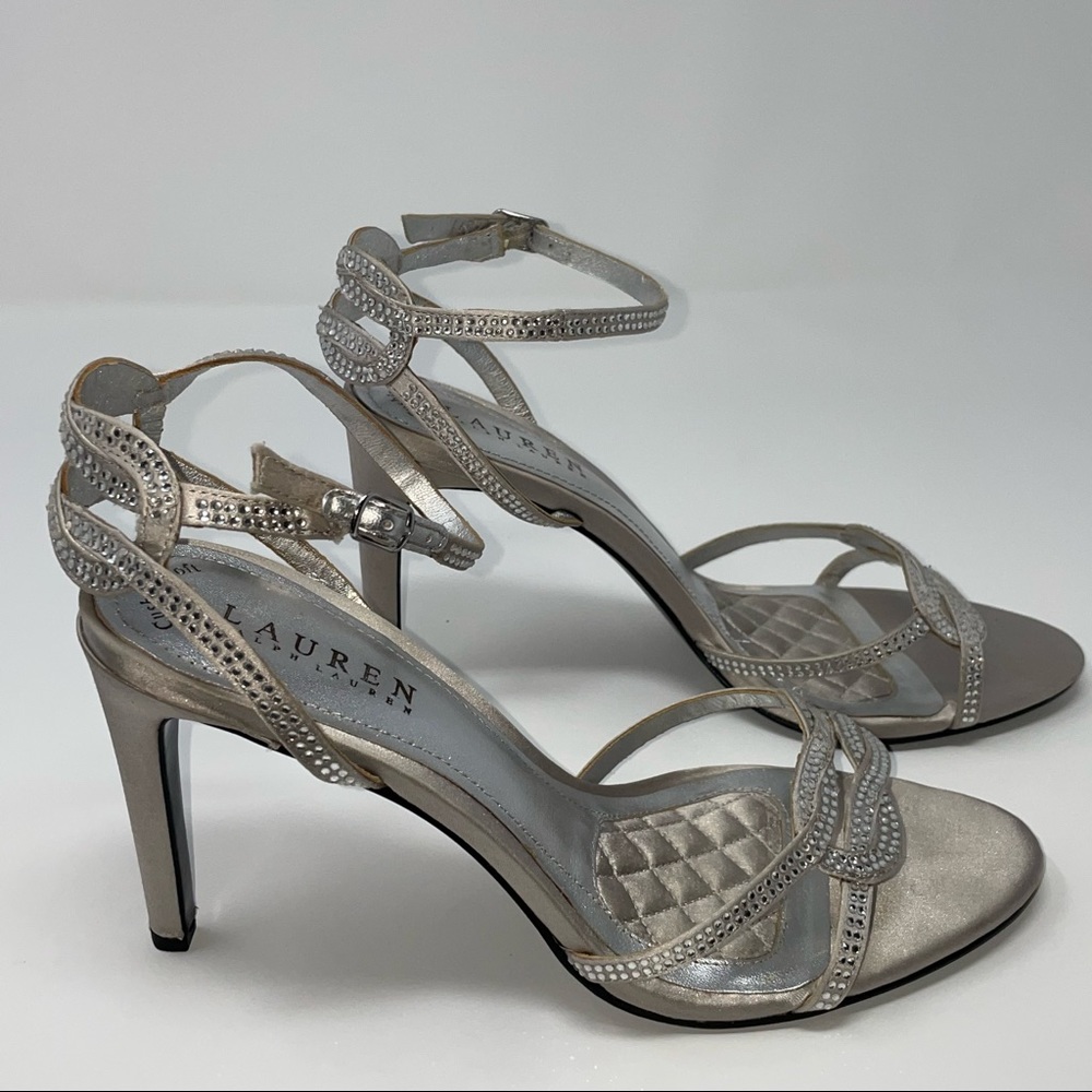 Ralph Lauren | Stephanie High Heel Sandal in Champagne and Rhinestones